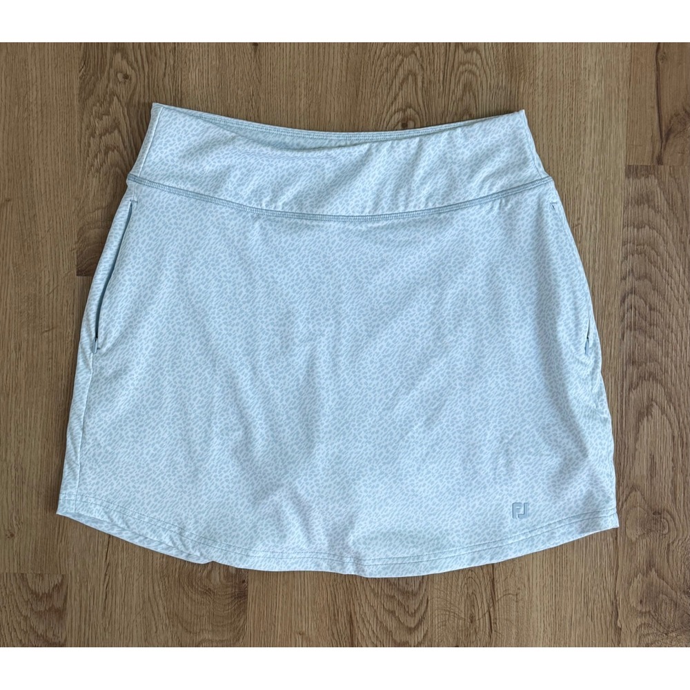 FootJoy Women's Golf Skort Blue White Animal Print Active Skirt Pockets Size M